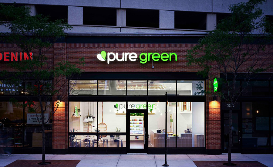 店面设计|芝加哥Pure Green饮品店设计